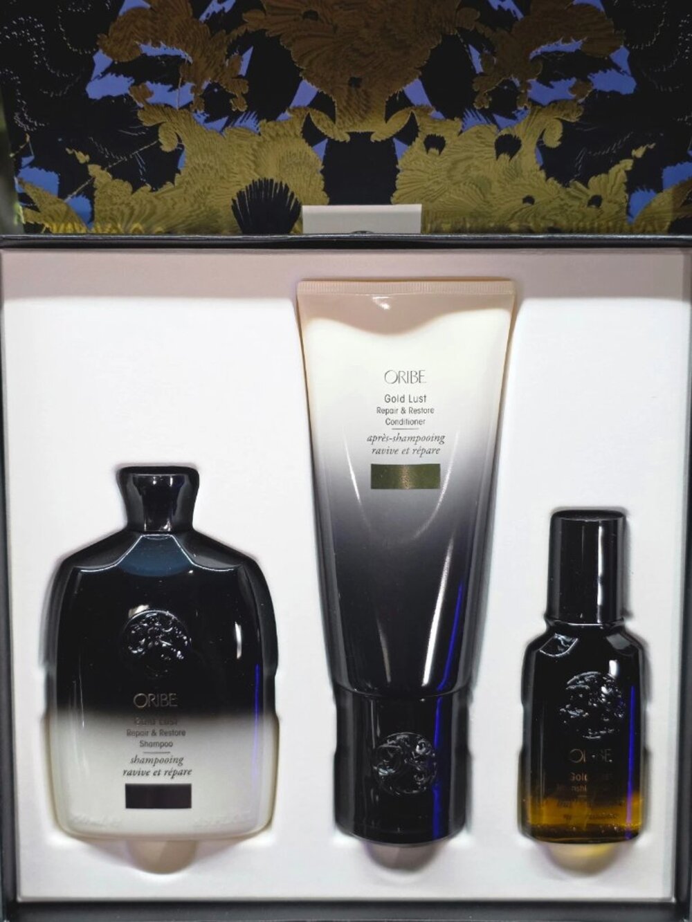 Oribe Gold Lust Collection Gift Set ~ Shampoo/Conditioner/Hair Oil ~ New In Box